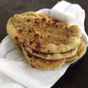 Indian Naan Bread Print on White Cloth Indian Naan Bread Print on White Cloth