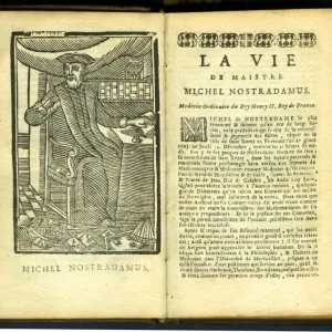 Portrait of Nostradamus [woodcut] as preface illustration to La Vie, in Les Vrayes