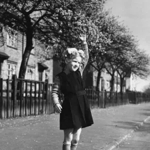 Portrait of a Young Girl Waving Print Portrait of a Young Girl Waving Print