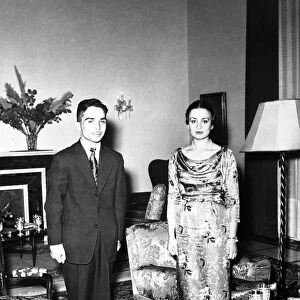 A pre- wedding picture of King Hussein of Jordon and Princess Dina Abdel Hamid