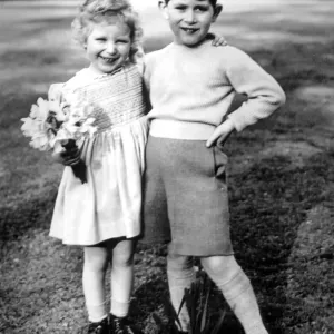Prince Charles and his sister Princess Anne happy together in the garden of Royal Lodge Prince Charles and his sister Princess Anne happy together in the garden of Royal Lodge