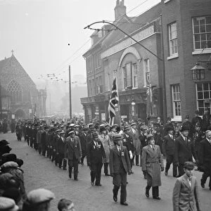 The procession during the Dartford Armistice memorial service. 1937