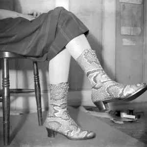 Python skin boots at Gerrett and sons. 10 September 1925 Python skin boots at Gerrett and sons. 10 September 1925