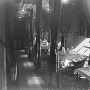 R36 Ready for launching at Inchinnan A view of the dining room 19 March 1921 R36 Ready for launching at Inchinnan A view of the dining room 19 March 1921