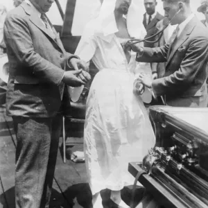 Rahmen Bey, Egyptian Fakir, tested at New York. Rahmen Bey being examined by Rahmen Bey, Egyptian Fakir, tested at New York. Rahmen Bey being examined by
