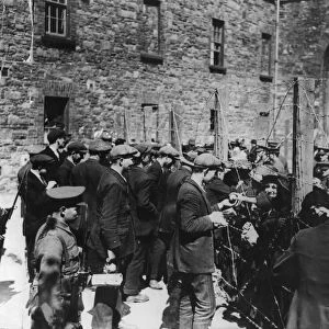 Relatives allowed to visit the prisoners in the Richmond Barracks, Dublin, three times a week