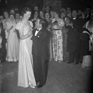 Retired champion jockey, Steve Donoghue and a young lady lead the first dance Retired champion jockey, Steve Donoghue and a young lady lead the first dance