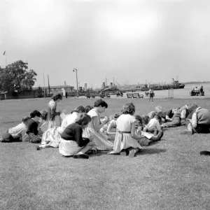 River side lesson: Children of Holy Trinity Church of England School, Gravesend, Kent