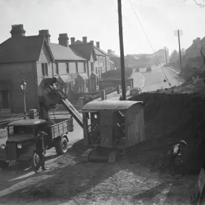 Road works at Swanley - widening the road. 1938