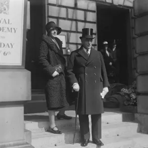 Royal Academy private view. Sir Kyneston Studd and the Lady Mayoress leaving. 3 Royal Academy private view. Sir Kyneston Studd and the Lady Mayoress leaving. 3