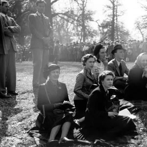 Royal group at Badminton Horse Trials, 1953