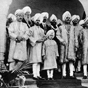 Royal group on the Great Maharajas silver jubilee : Kapurthala celebrations : Maharajah