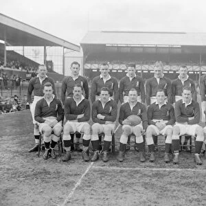 Rugby match between Navy and Army at Twickenham. The Army team. 7 March 1925