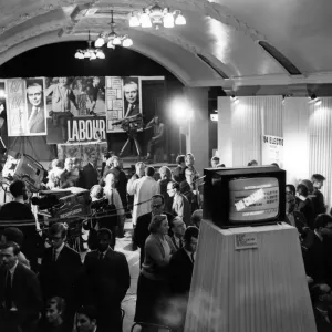 Scenes in London on Election night as the results are shown for the 1964 General Scenes in London on Election night as the results are shown for the 1964 General