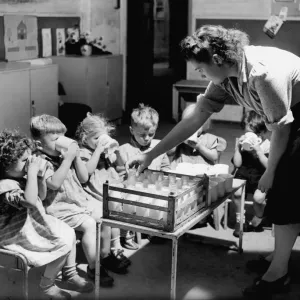 School Milk and Meals Print 1947 School Milk and Meals Print 1947