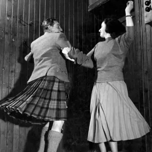 Scottish Country Dancing. Ian Gillies and partner demonstrate the interlocking swing Scottish Country Dancing. Ian Gillies and partner demonstrate the interlocking swing
