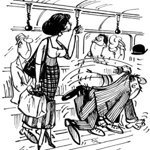 Give up your seat on a tube train. Cartoon by Sax Usually paying little or no attention Give up your seat on a tube train. Cartoon by Sax Usually paying little or no attention