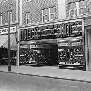 The shop window at Dolcis shoe shop in Bexleyheath. 1 September 1936
