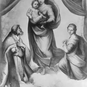 The Sistine Madonna an oil painting by the Italian artist Raphael 1919 The Sistine Madonna an oil painting by the Italian artist Raphael 1919