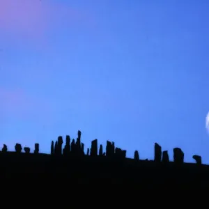 La raie de la Lune ( cercle saros ) au cercle de Callanish, île de Lewis.