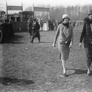 Society at Epsom races. Lady Chesham ( left ) and Hon Sylvia Portman. 19 April 1927