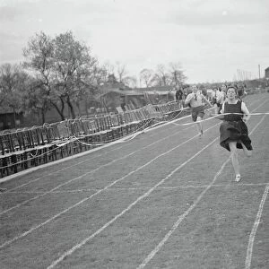 Sports day at the Swanley Horticultural College in Kent. The running event