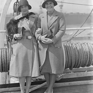 On the SS Berengaria at Southampton The American woman golfers Miss Glenna Collett