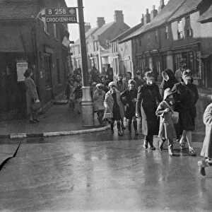 St Josephs School children during a gas mask drill in St Mary Cray, Kent