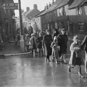 St Josephs School children during a gas mask drill in St Mary Cray, Kent