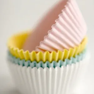 Stack of pastel coloured muffins cases credit: Marie-Louise Avery / thePictureKitchen Stack of pastel coloured muffins cases credit: Marie-Louise Avery / thePictureKitchen