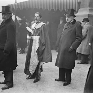 State Opening of Parliament by the King Lord Crewe and the Earl of Crawford leaving