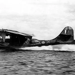 A striking picture of Cataline flying boat taking off on the 24-hour patrol over the Atlantic