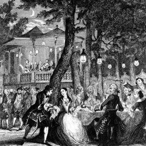 Supper at Vauxhall showing outdoor illumination probably 1800-1810 London History
