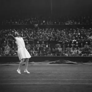 Tennis at Wimbledon. Miss Heine in play. 1 July 1929 Tennis at Wimbledon. Miss Heine in play. 1 July 1929