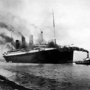 The Titanic leaving Belfast April 1912 The Titanic leaving Belfast April 1912