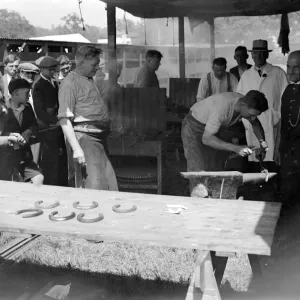 Tunbridge Wells Show. Shoeing class. 1934 Tunbridge Wells Show. Shoeing class. 1934