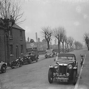 Vehicles parked in Saddington Street, Gravesend, Kent. 1938
