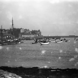 Bridlington Harbour and Town Print, 1930
