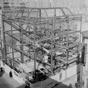 A view looking down onto the scaffolding frame for the new flats on the Earl Courts Road A view looking down onto the scaffolding frame for the new flats on the Earl Courts Road