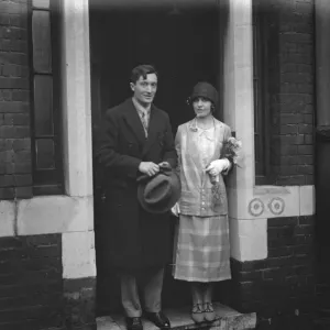 Wedding Print of Mr E W Jacot and Miss Maeve Wolfe
