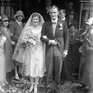 Black and white photograph print of a wedding