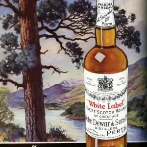 Dewar's White Label Whisky Print 1939