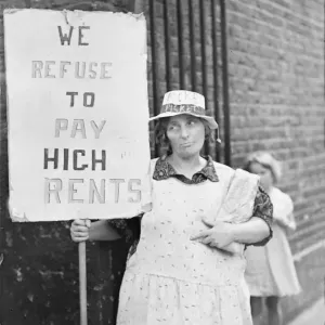 Print of Wives as pickets in East End no rent strike Print of Wives as pickets in East End no rent strike