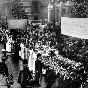 Womans Right To Serve Demonstration, on 17 July 1915, of thousands of women