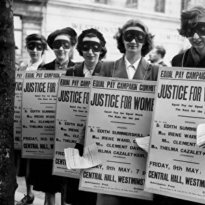 Women campaigned to share the growing affluence in 1952. Masked women took part
