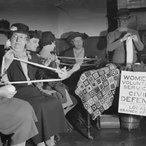 Women doing their voluntary service by knitting in Dartford, Kent. Here they are