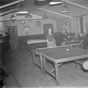 Women playing in a table tennis tournament at a venue on Burnt Oak Lane in Sidcup, Kent