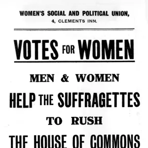 Womens Social and Political Union Votes for Women Help the Suffragettes to rush