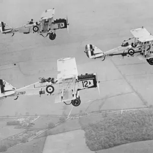 Wonderful air drill by RAF Squadron Vic Airco DH. 9A formation. 26 June 1926 Wonderful air drill by RAF Squadron Vic Airco DH. 9A formation. 26 June 1926