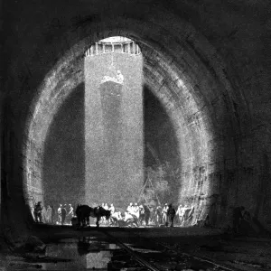 Working shaft in the Kilsby Tunnel print, 1937